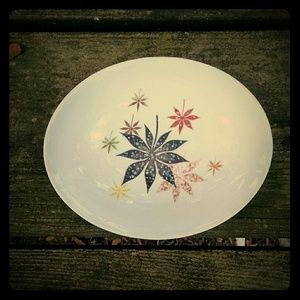 Calico Leaves Oval China Dish by Peter Terris
